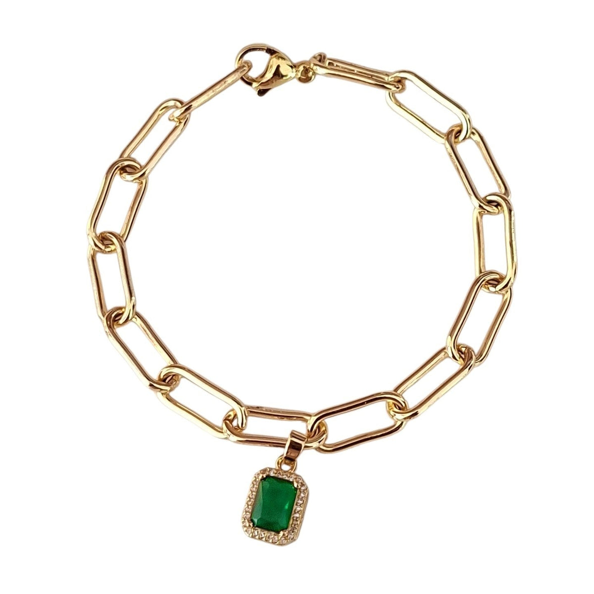 PULSERA ESLABONES COLGANTE RECTANGULO