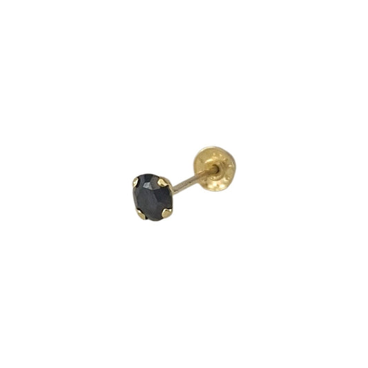 BROQUEL ORO 10K PIEDRA NEGRA