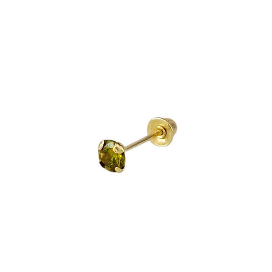 BROQUEL ORO 10K PIEDRA VERDE OLIVO