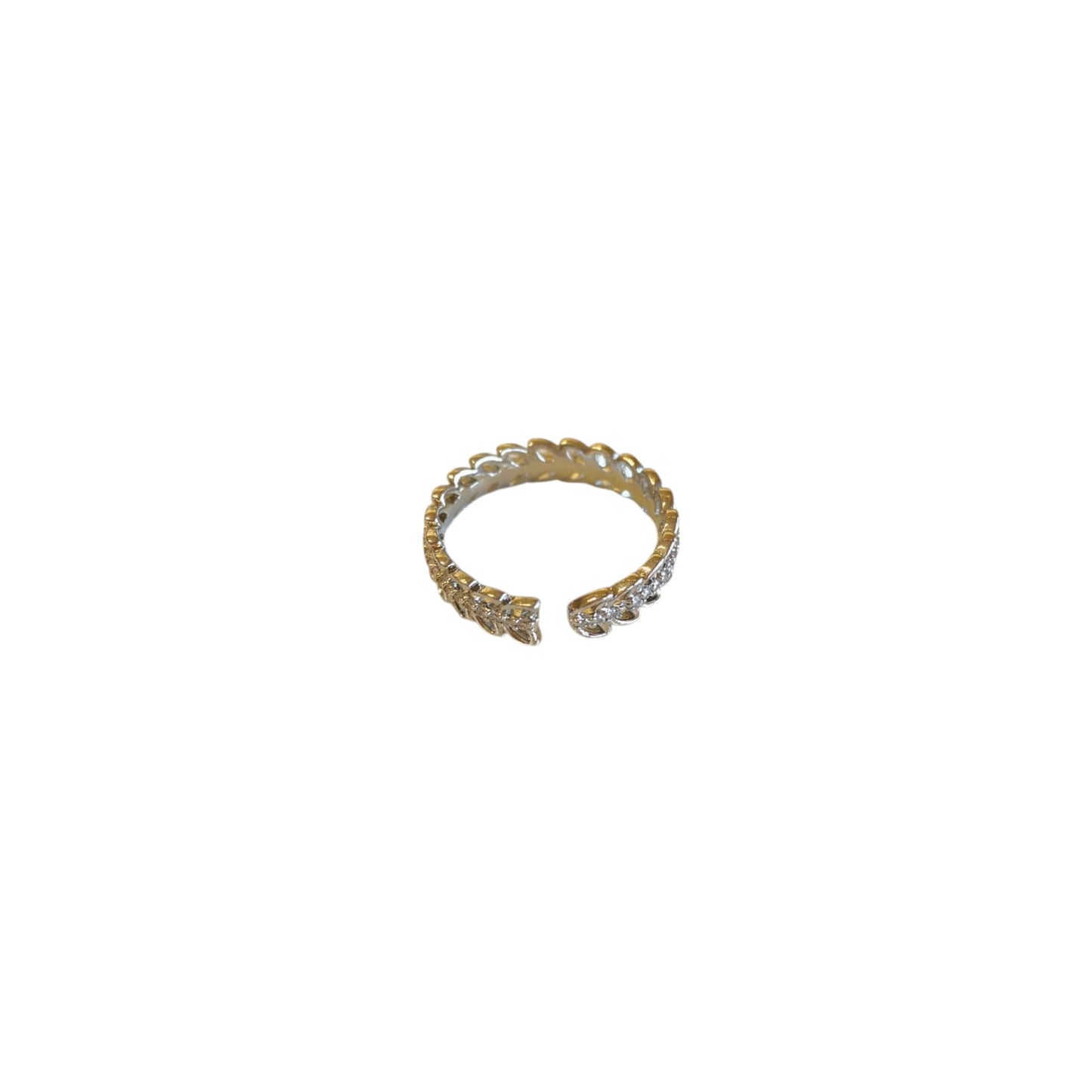 ANILLO HOJITAS PLATEADO