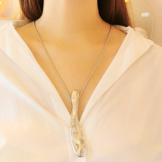 COLLAR EXTRA L GOTA PLATEADA