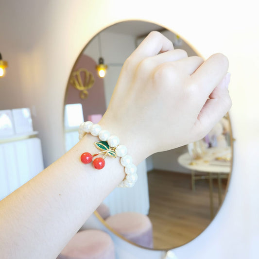 PULSERA PERLAS CHERRY CHICA