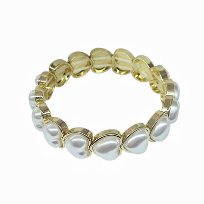 PULSERA CORAZÓN PERLA