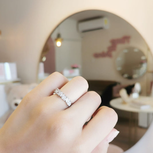 ANILLO CORAZONES PLATEADO