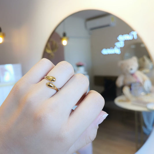ANILLO DOBLE GOTA 22K