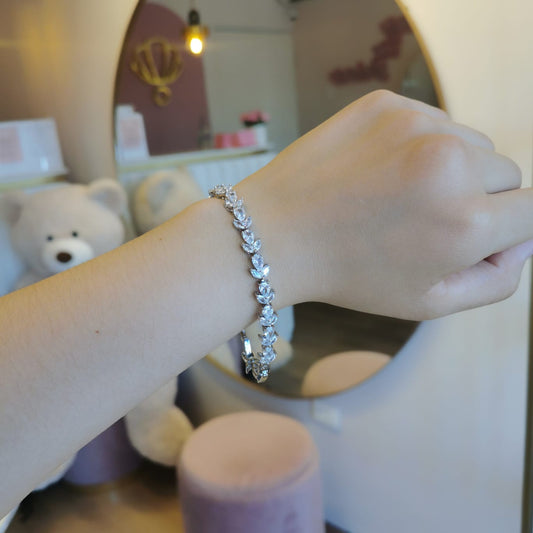 PULSERA HOJAS ZIRCONIA
