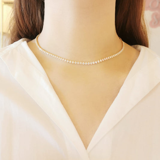 COLLAR ZIRCONIAS DORADA