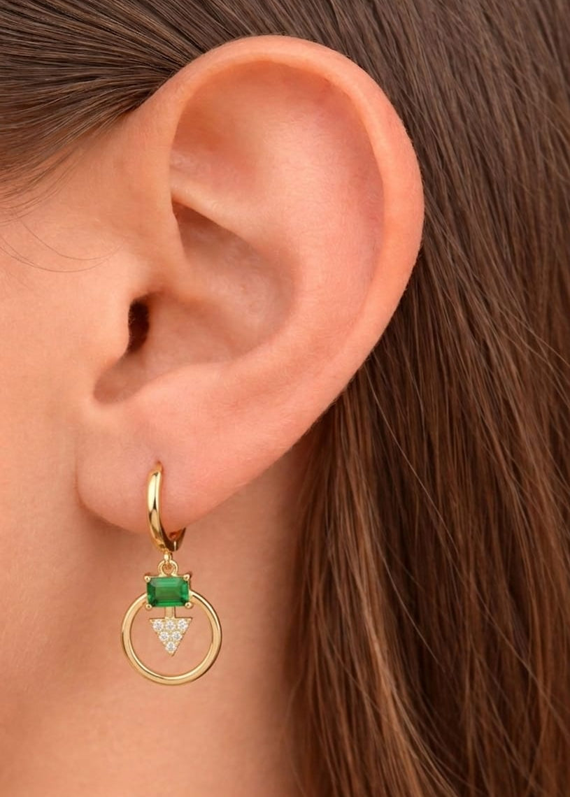 PIERCING CIRCULO Y ZIRCONIA VERDE