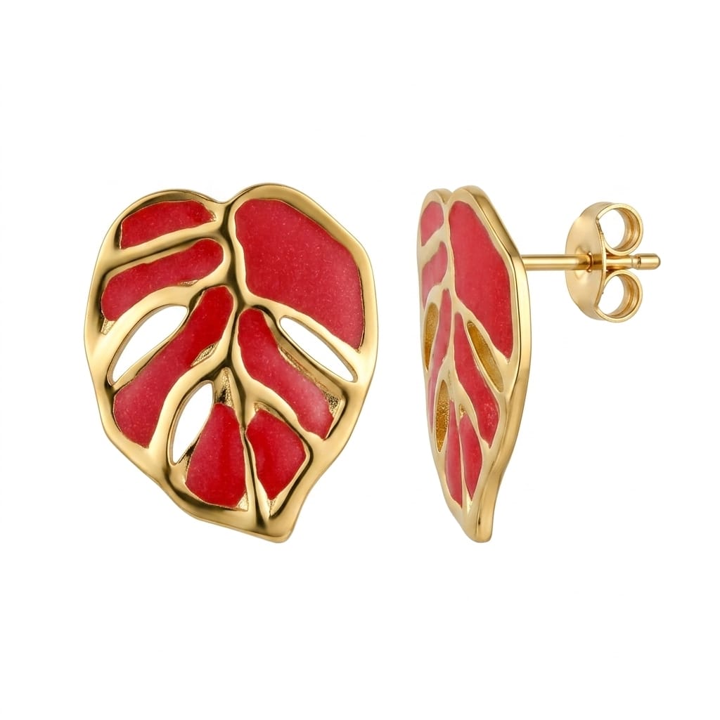 ARETES HOJA ROJA