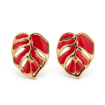 ARETES HOJA ROJA