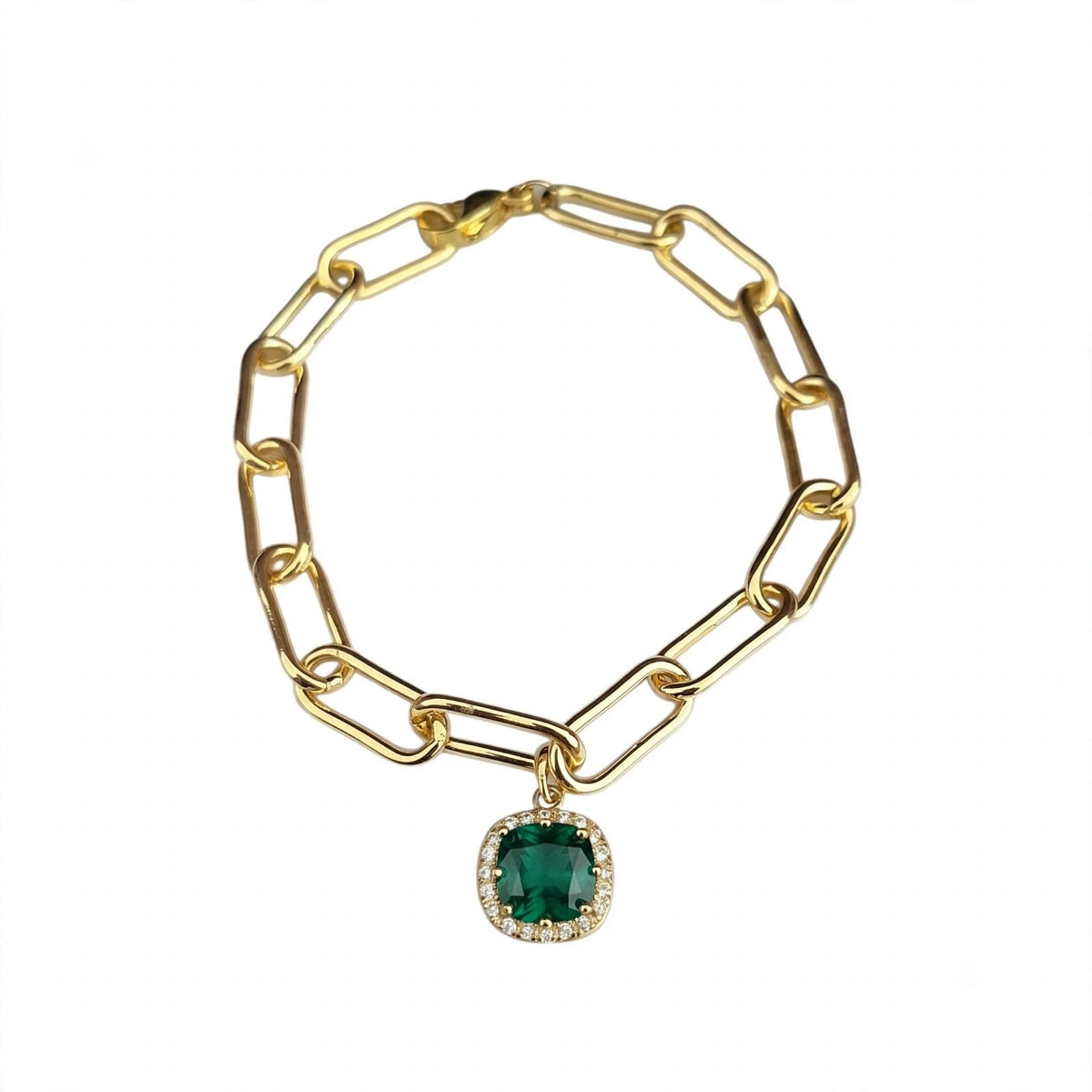 PULSERA ESLABONES COLGANTES VERDE