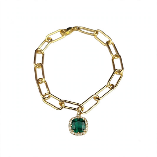 PULSERA ESLABONES COLGANTES VERDE