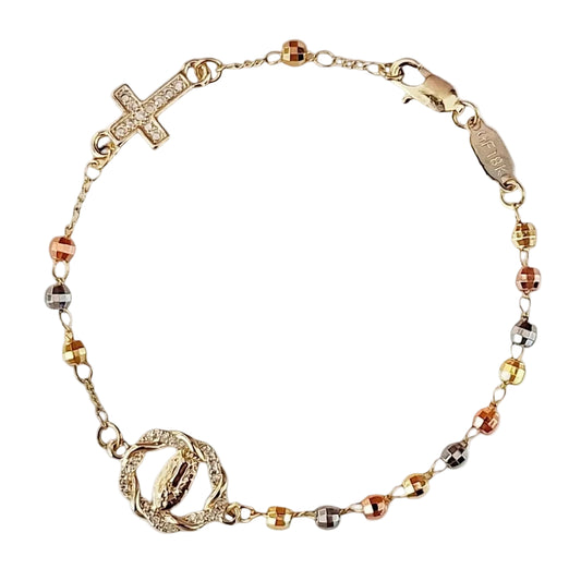 PULSERA ROSARIO BRILLOSA