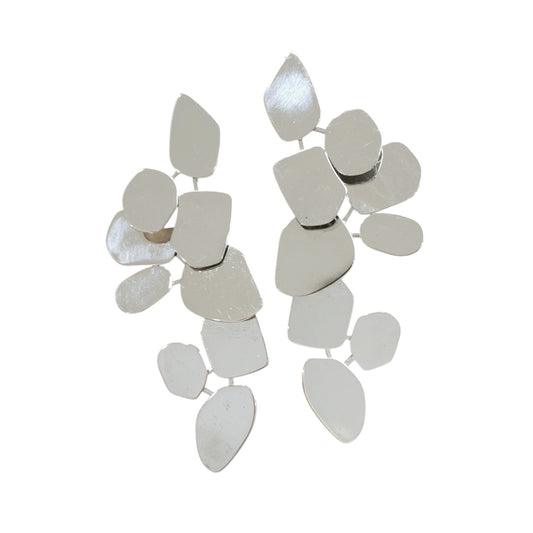 ARETES GEOMETRICOS PLATEADOS