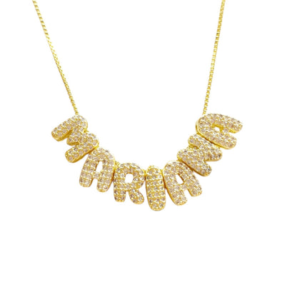 COLLAR LETRAS BUBBLE MINI ZIRCONIAS
