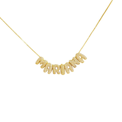 COLLAR LETRAS BUBBLE MINI ZIRCONIAS