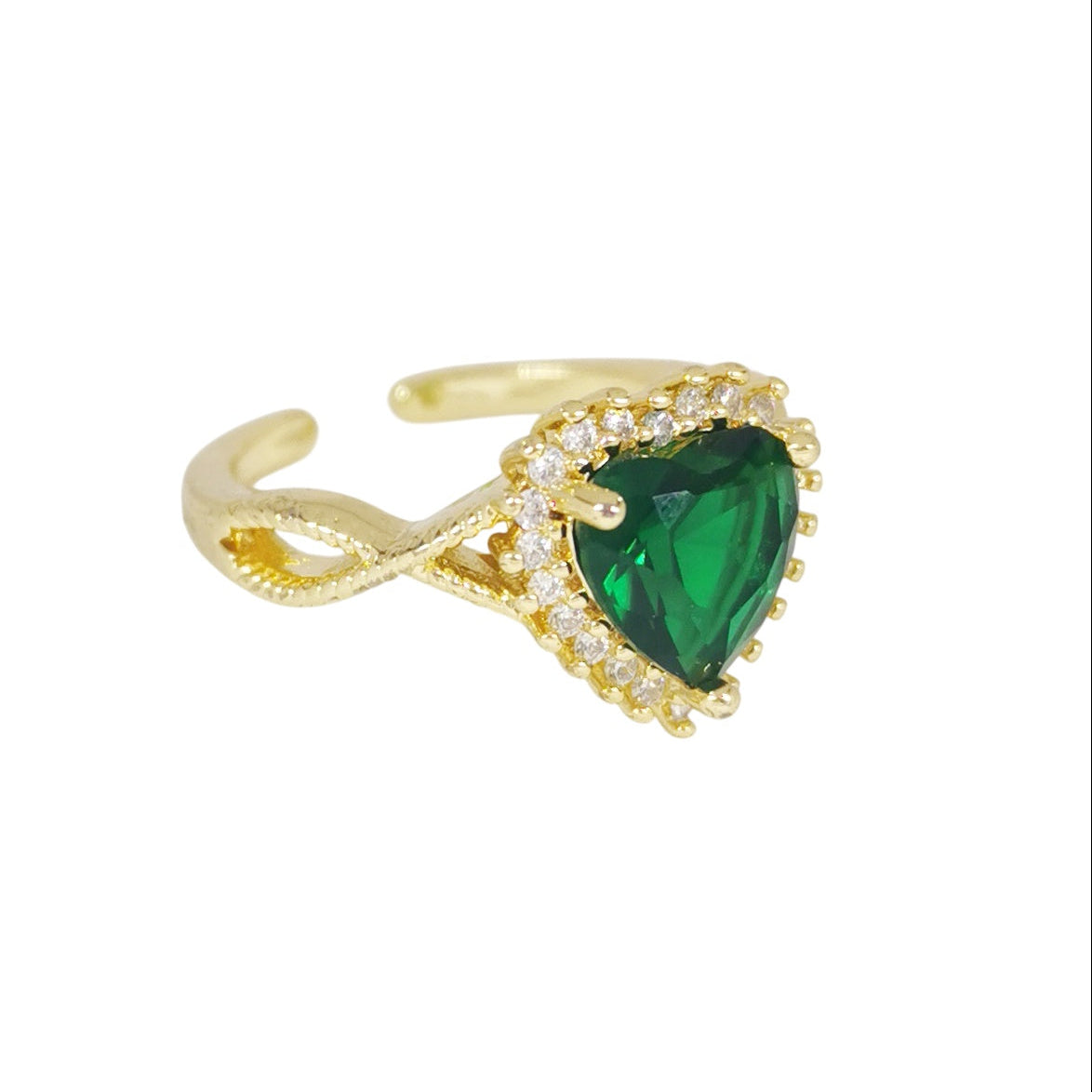 ANILLO CORAZON VERDE CHUNKY