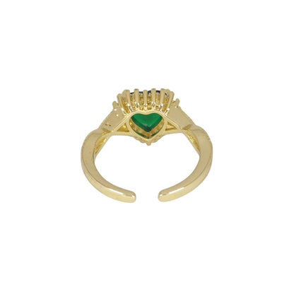 ANILLO CORAZON VERDE CHUNKY