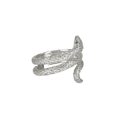 ANILLO SERPIENTE PLATEADA