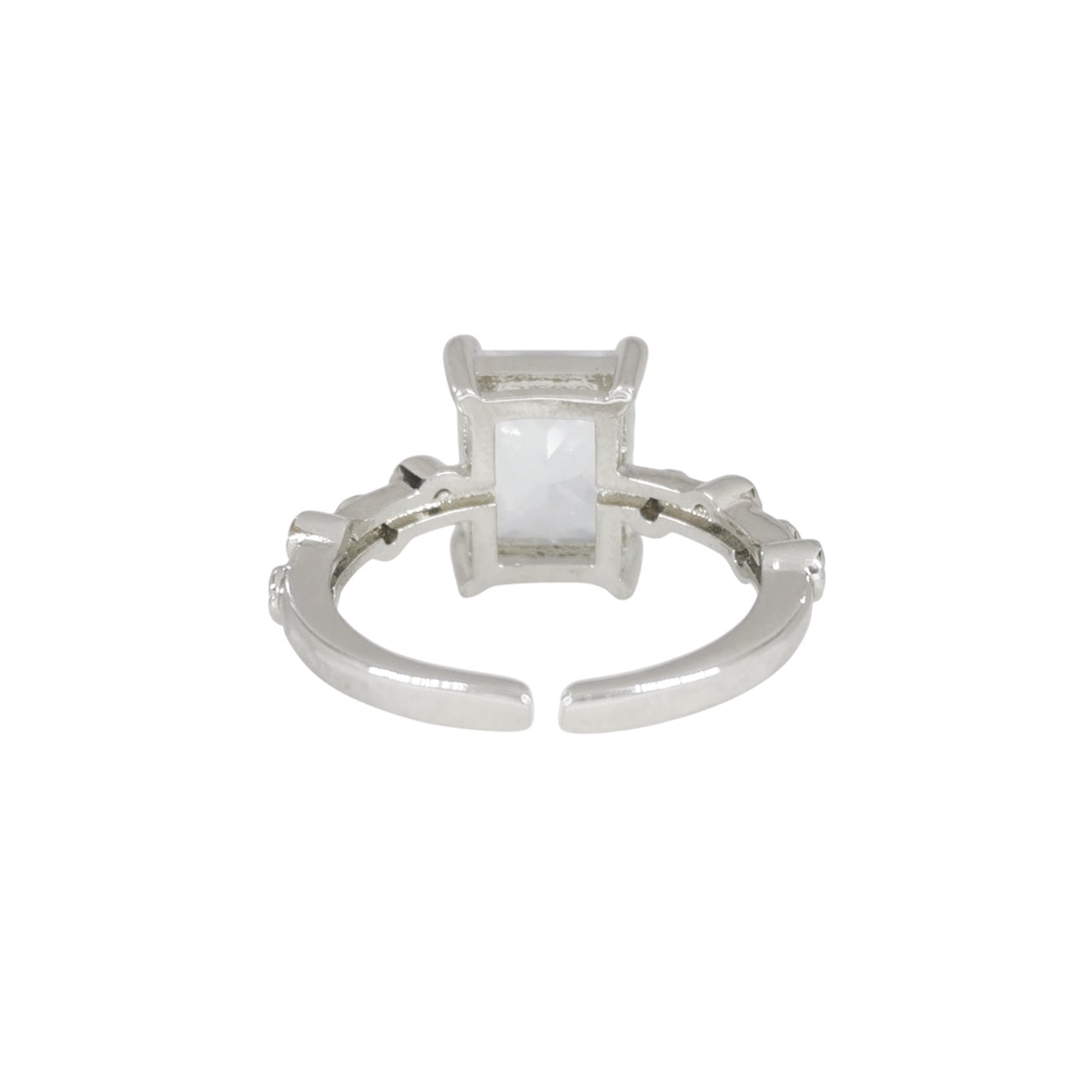 ANILLO PEIDRA BLANCA PLATEADO