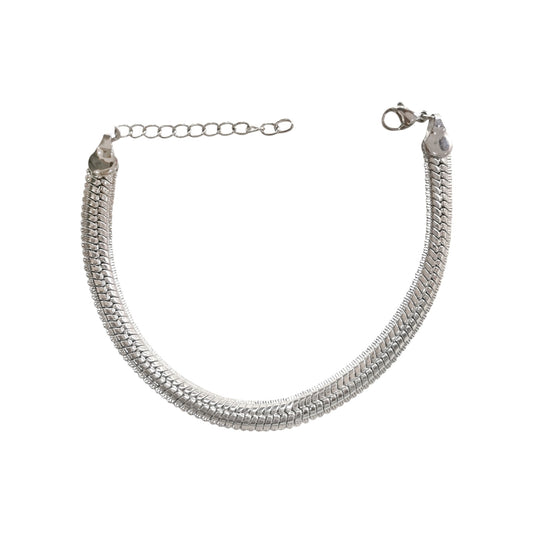 PULSERA PANZA DE VIBORA PLATEADA