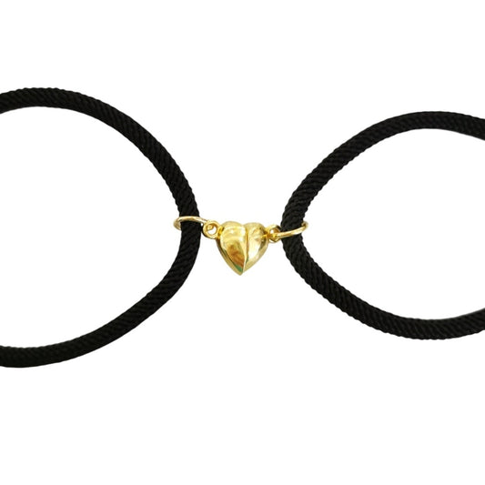 PULSERA CORAZONES MAGNETICOS NEGRA