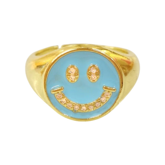 ANILLO CARITA FELIZ AZUL