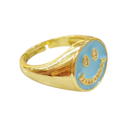 ANILLO CARITA FELIZ AZUL