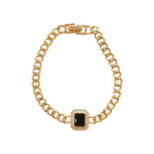 PULSERA CADENA ZIRCONIA NEGRA