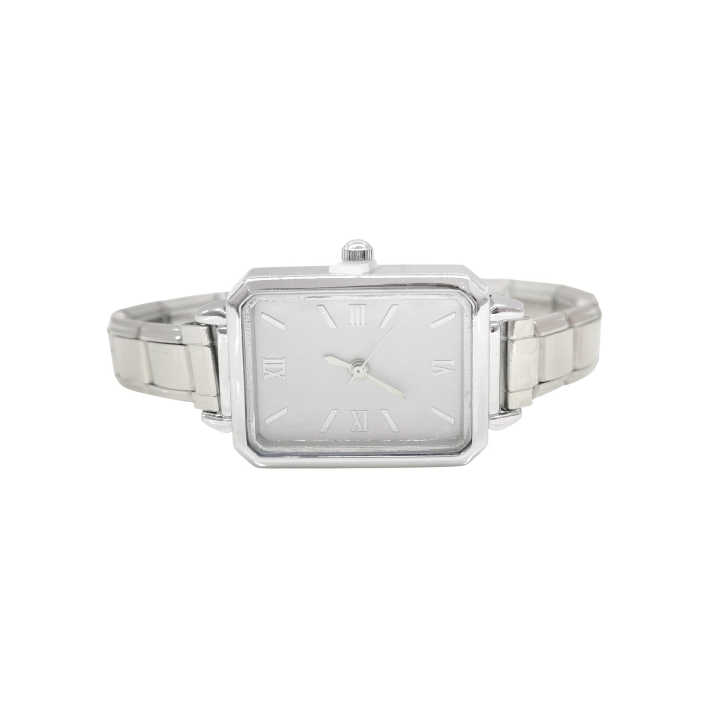 RELOJ ITALIANO RECTANGULO BLANCO