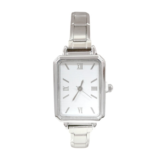 RELOJ ITALIANO RECTANGULO BLANCO