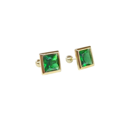 BROQUELES CUADRO ZIRCONIA GRANDE