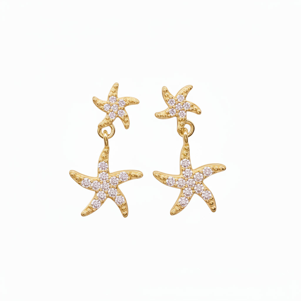 ARETES ESTRELLA DE MAR ZIRCONIAS