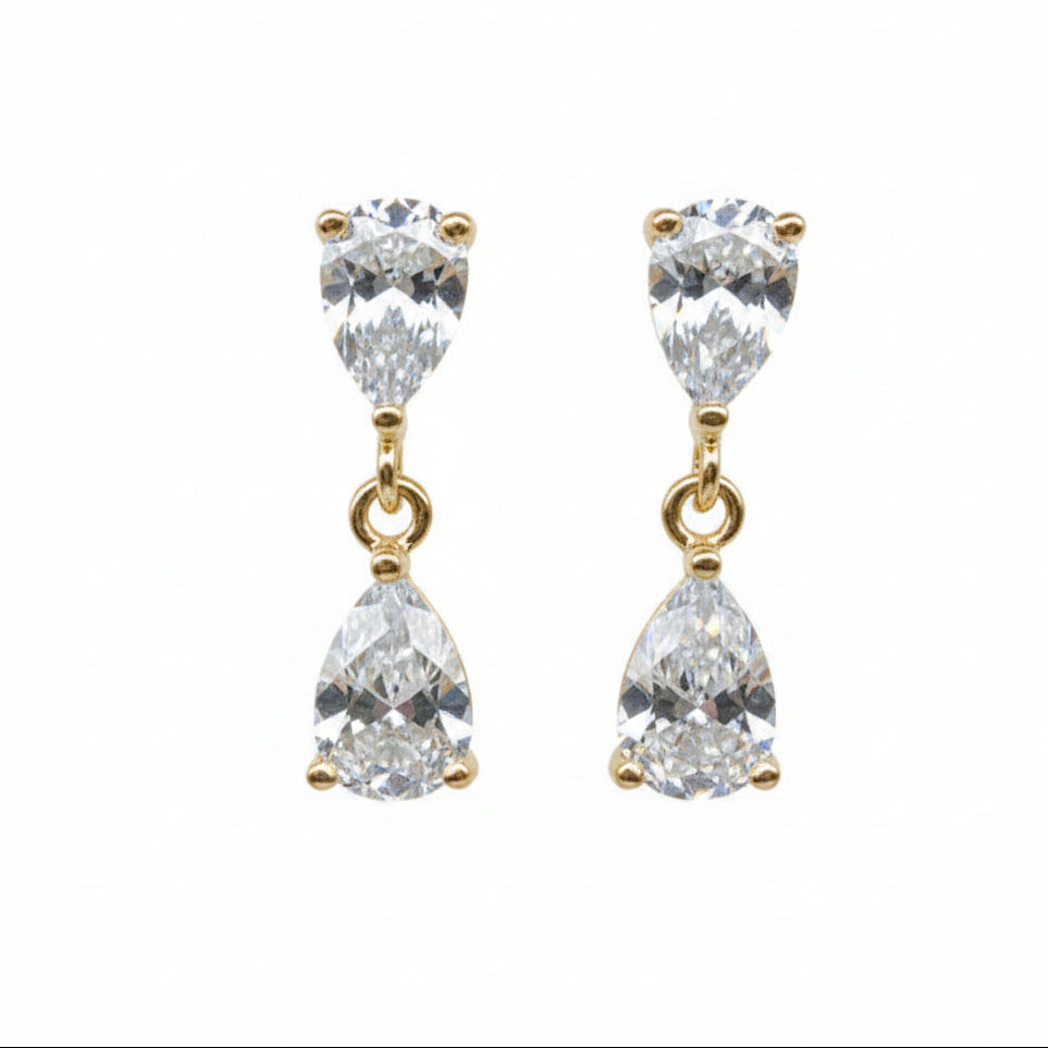 ARETES ZIRCONIA DOBLE GOTA
