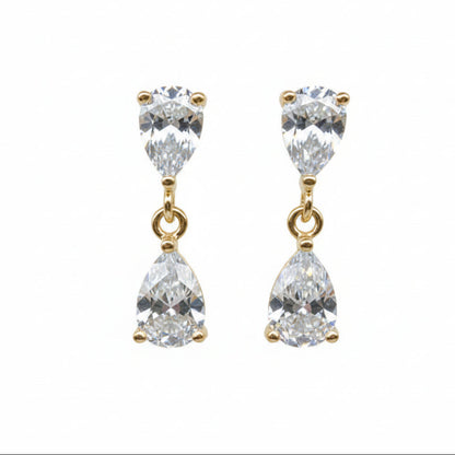 ARETES ZIRCONIA DOBLE GOTA