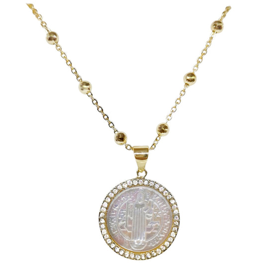 COLLAR MEDALLA PERLA (SAN BENITO)