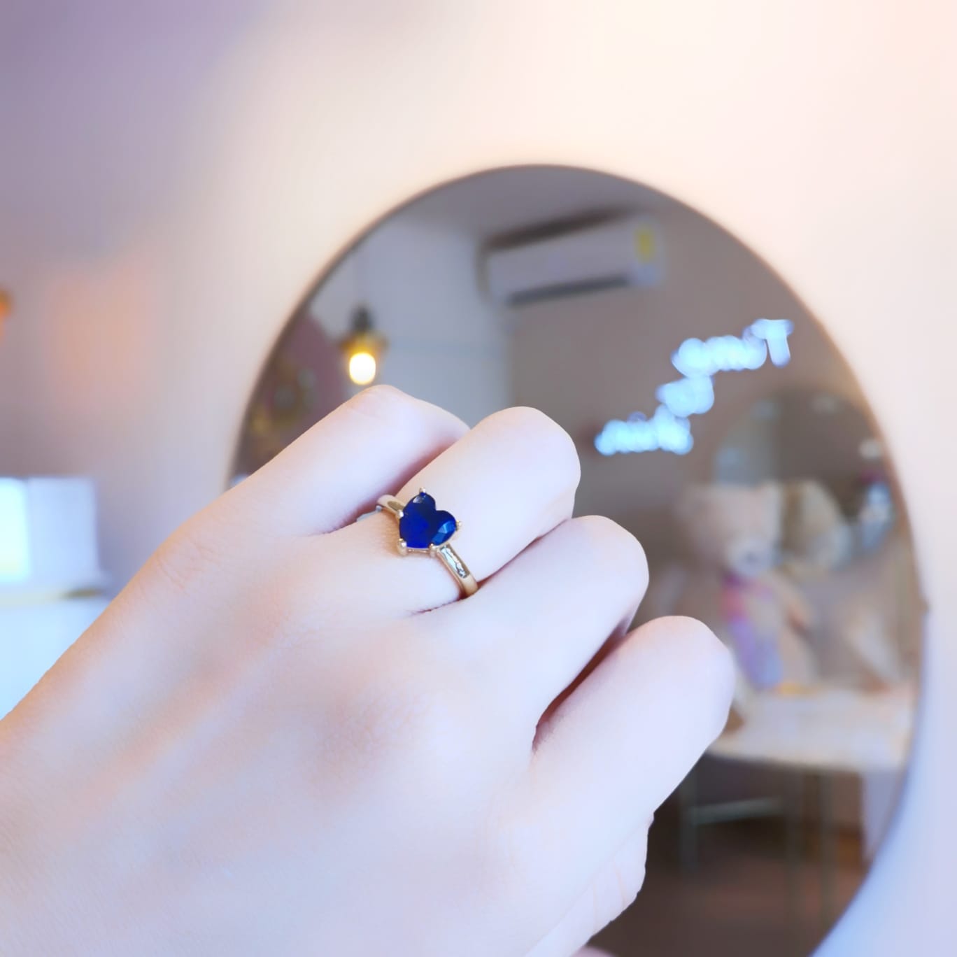 ANILLO CORAZON AZUL