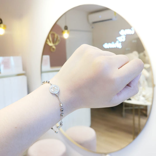 PULSERA ROSARIO PLATEADA