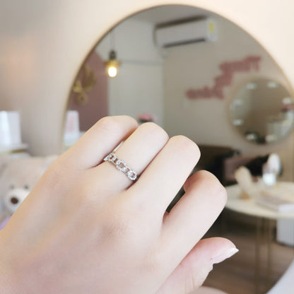 ANILLO CADENA PLATEADO