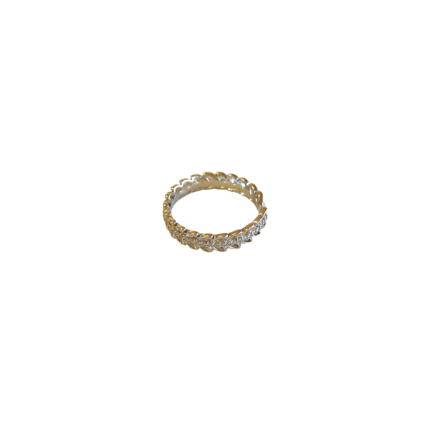 ANILLO HOJITAS PLATEADO