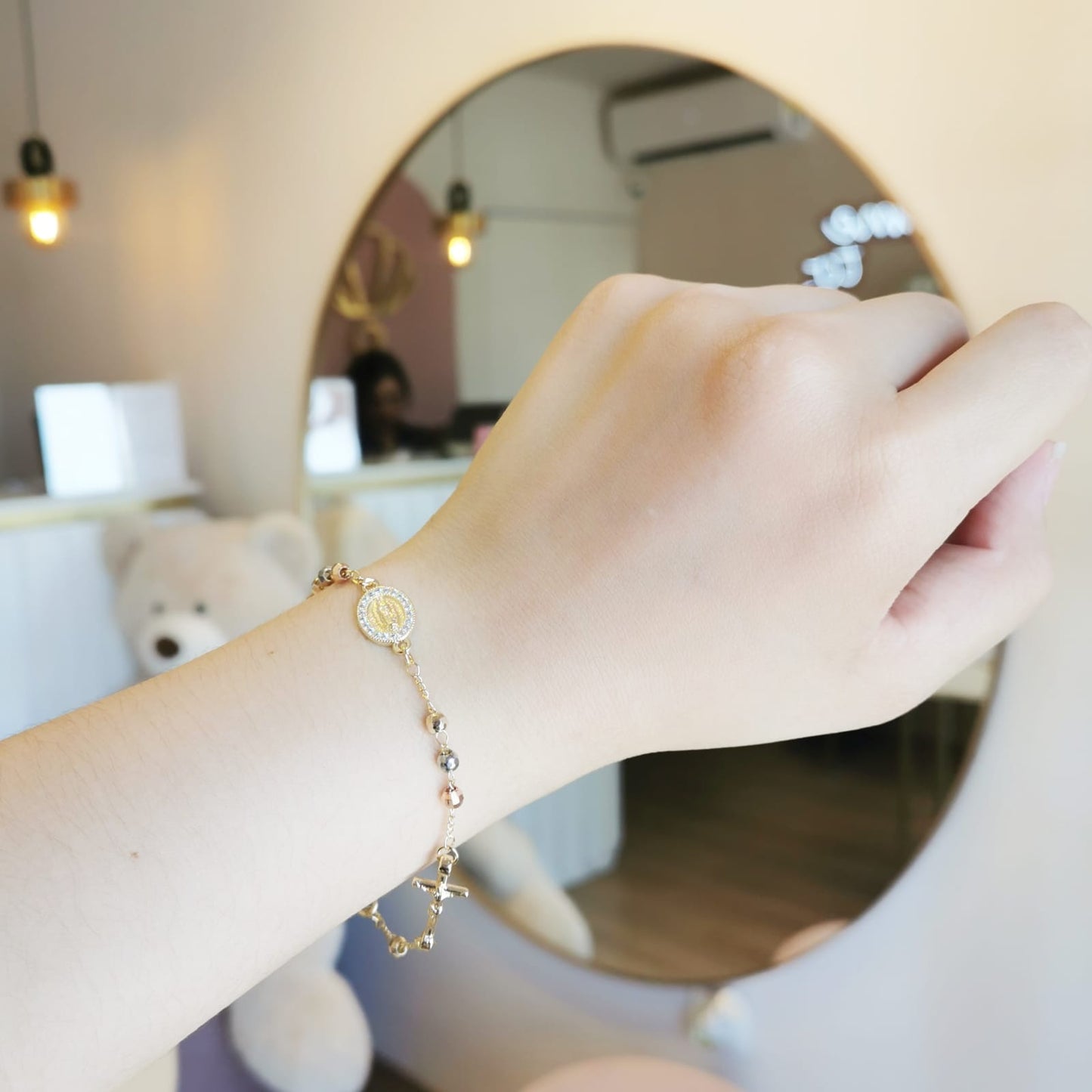 PULSERA ROSARIO TRICOLOR