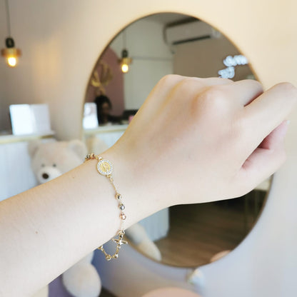 PULSERA ROSARIO TRICOLOR