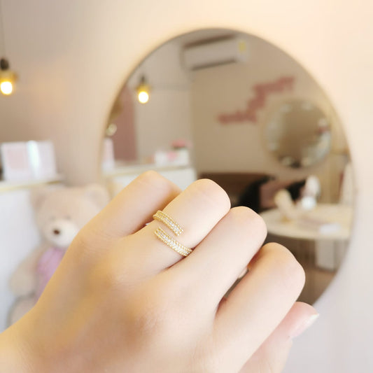 ANILLO DOBLE ZIRCONIAS