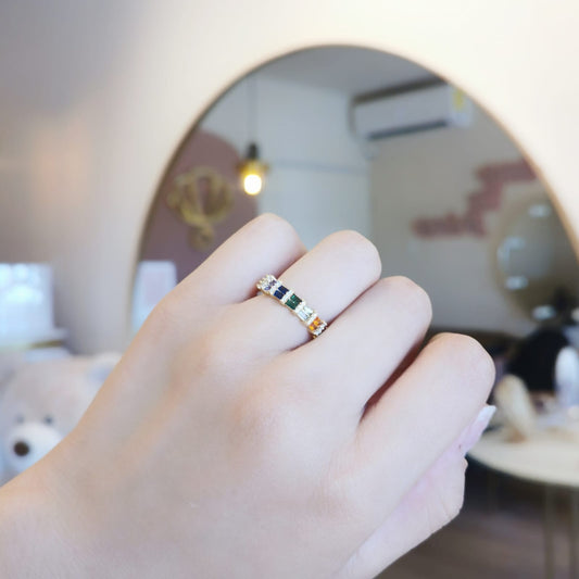 ANILLO ZIRCONIAS COLORES